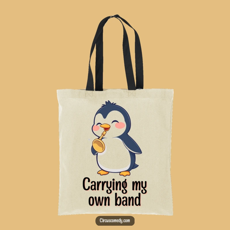Funny Penguin Trumpet Tote Bag: Carry Your Tunes and Laughs in Style, a Chic Gift
