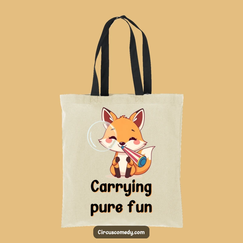 Funny Fox Bubble Tote Bag: Chic Fun & Hilarious Accessory Gift