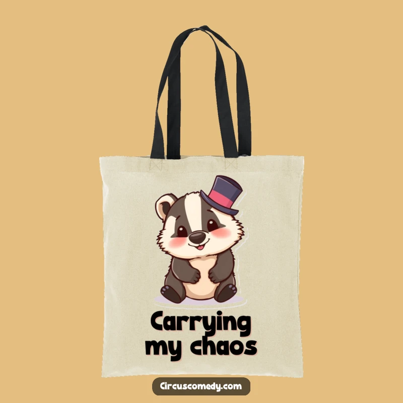 Funny Badger Top Hat Tote Bag: Chic Fun & Hilarious Accessory Gift