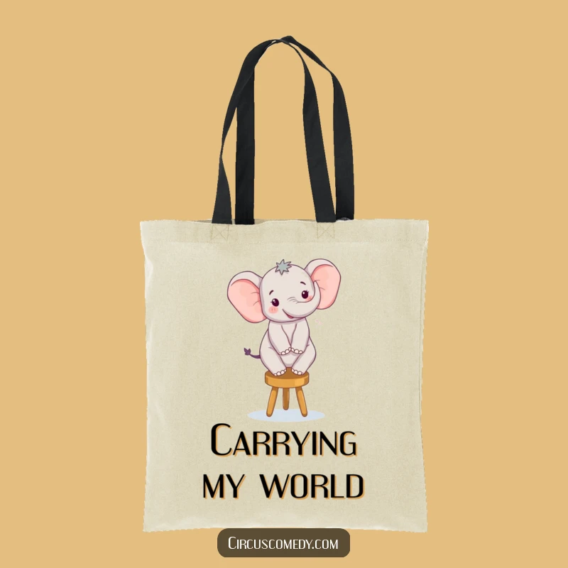 Funny Elephant Balancing Tote Bag - Stylish & Humorous Accessory