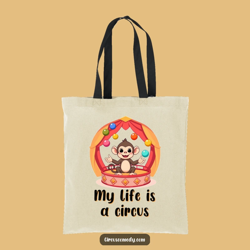 Funny Monkey Circus Tote Bag - Stylish & Hilarious Gift for Shoppers
